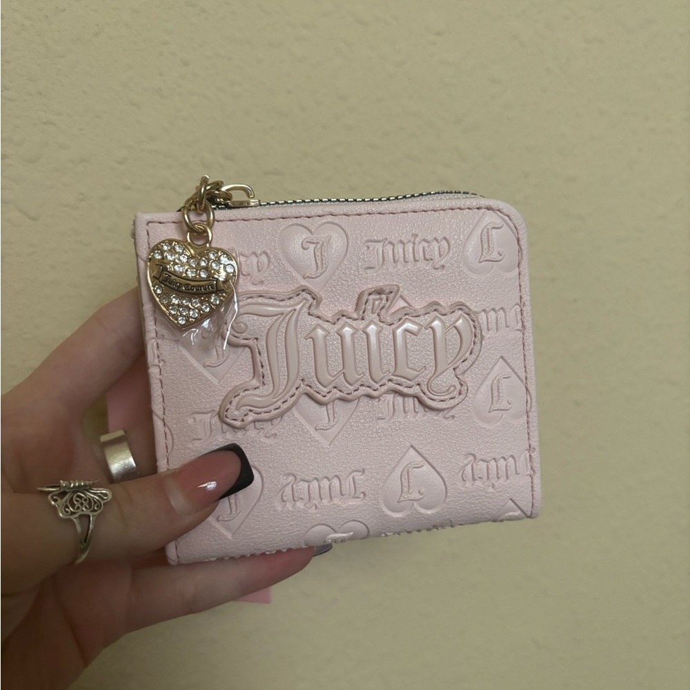 Juicy Couture zip card case powder blush
